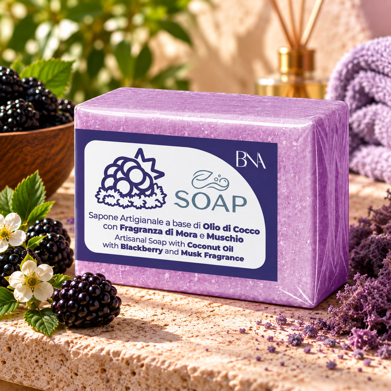 Sapone artigianale mora e muschio